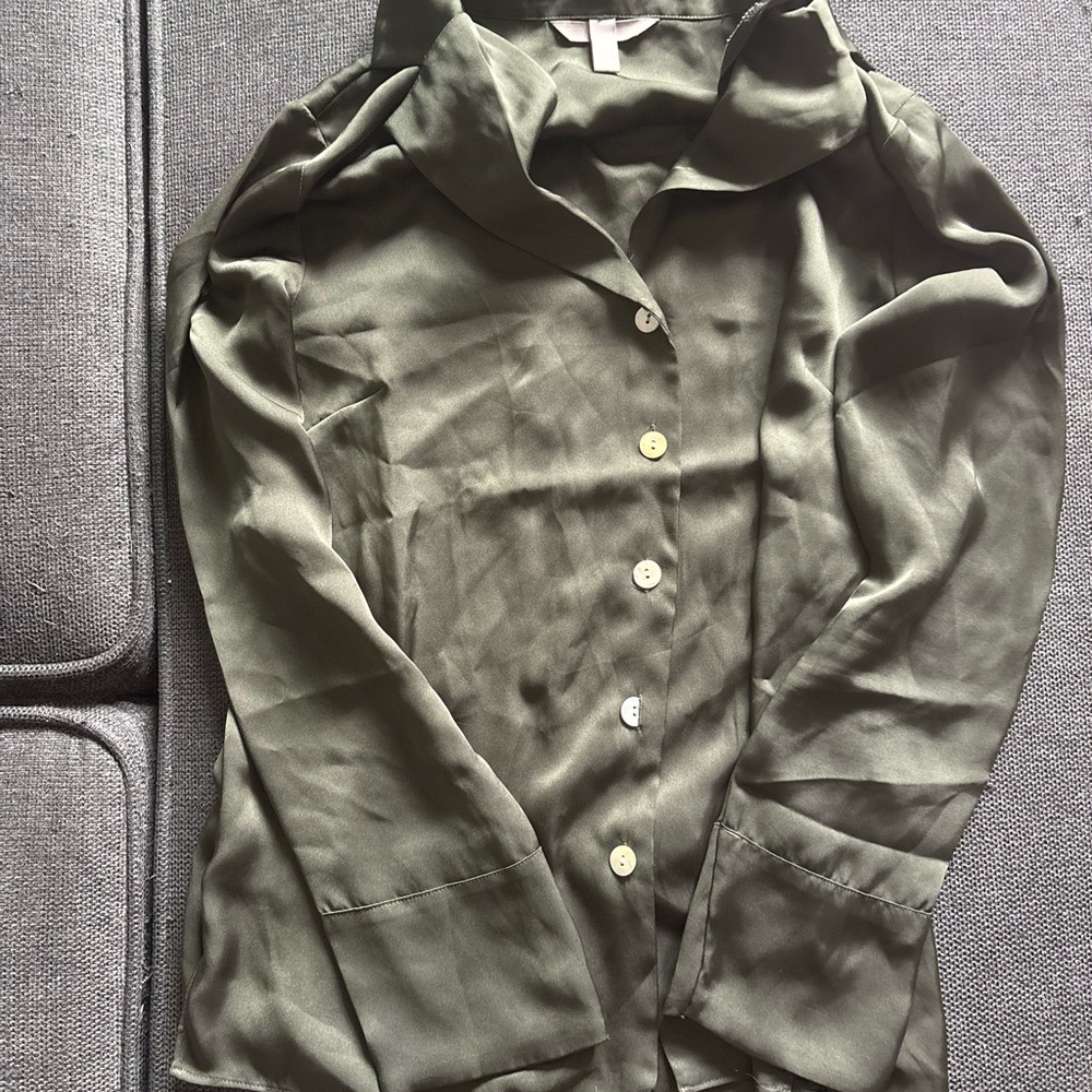 H&M Olive Green Button Down Shirt